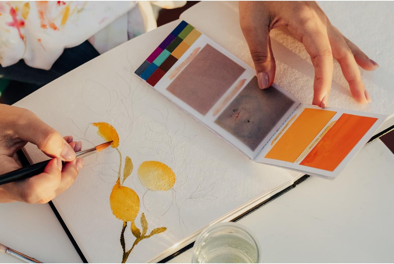 Viviva 40 Pages Watercolor Paper Sketchbook, 140 lbs, 100% Cotton, Square Size 7.5"x 7.5"