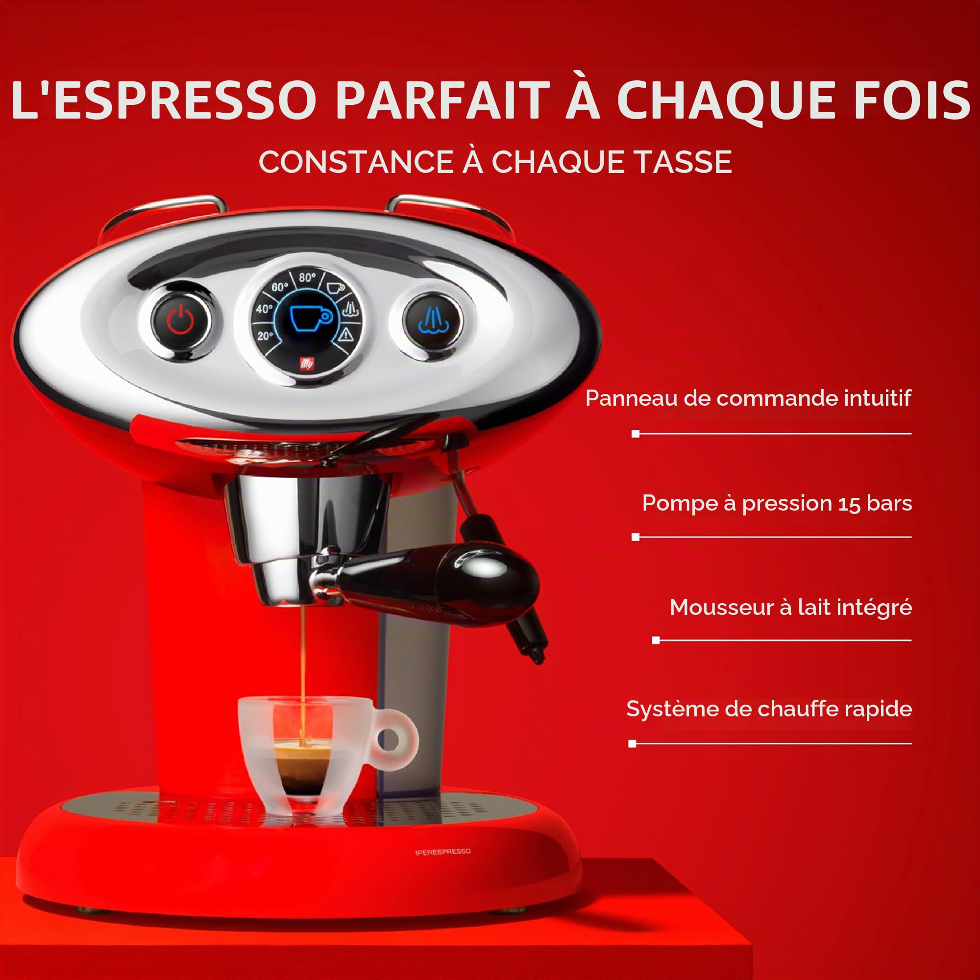 illy X7.1 エスプレッソマシン レッド illy Francis! X7.1 illy Espresso Machine Red with 1 Box of