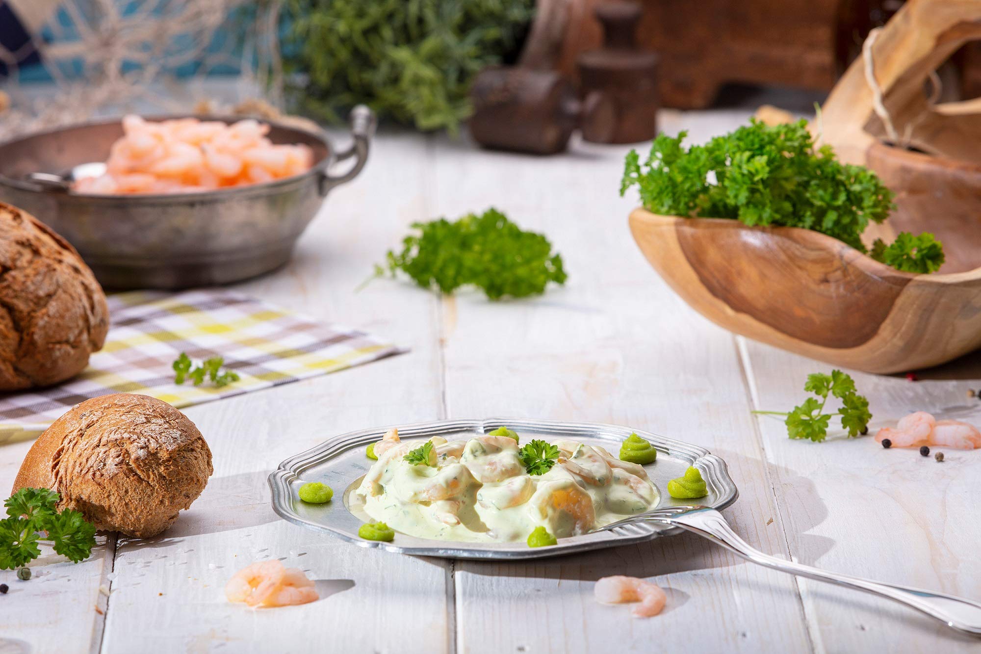 Klaassen Wasabi-Garnelensalat, in Handarbeit hergestellt, mit scharfem Wasabi und frischer Petersilie, 250g