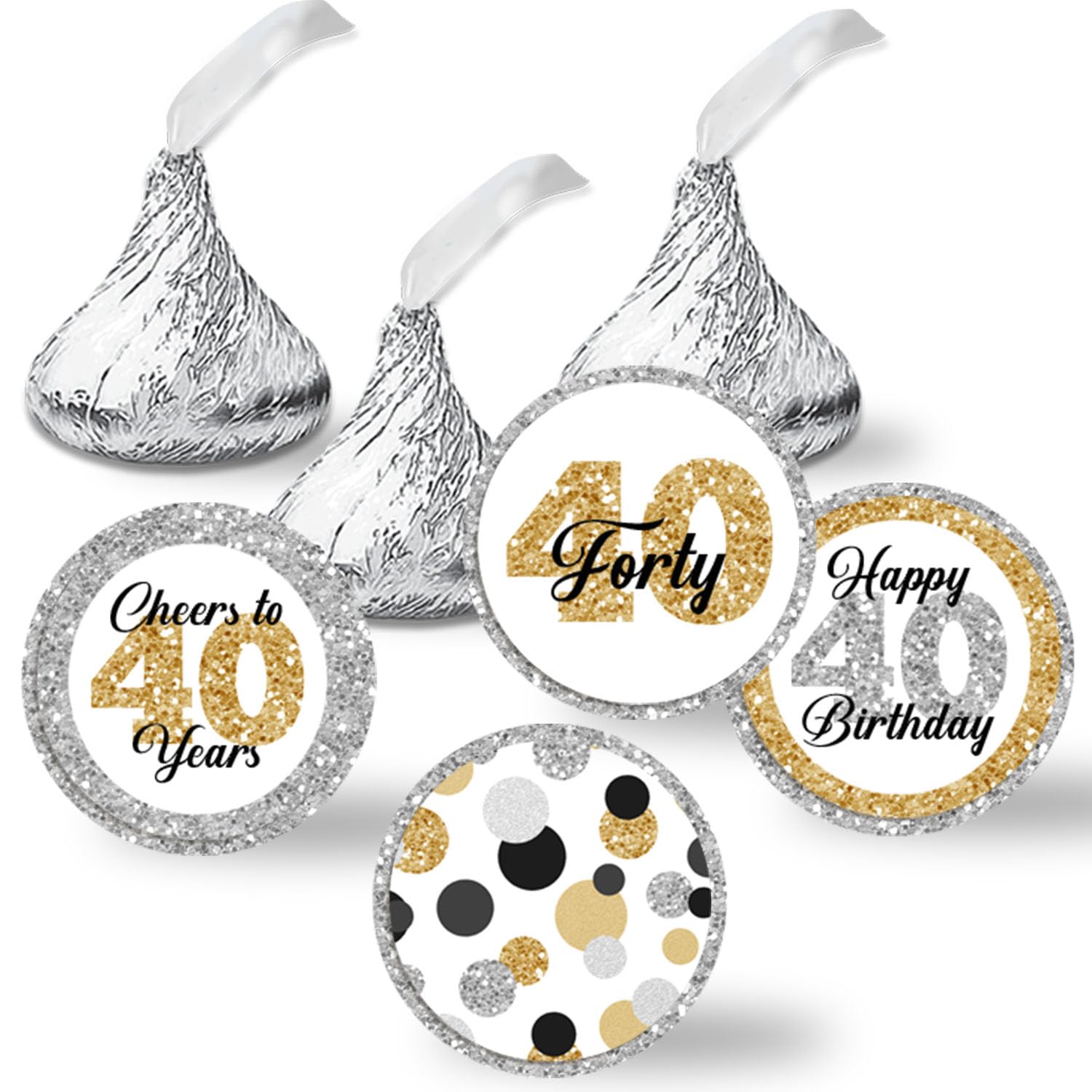 Étiquettes autocollantes à pois pour 40e anniversaire AmandaCreation x300