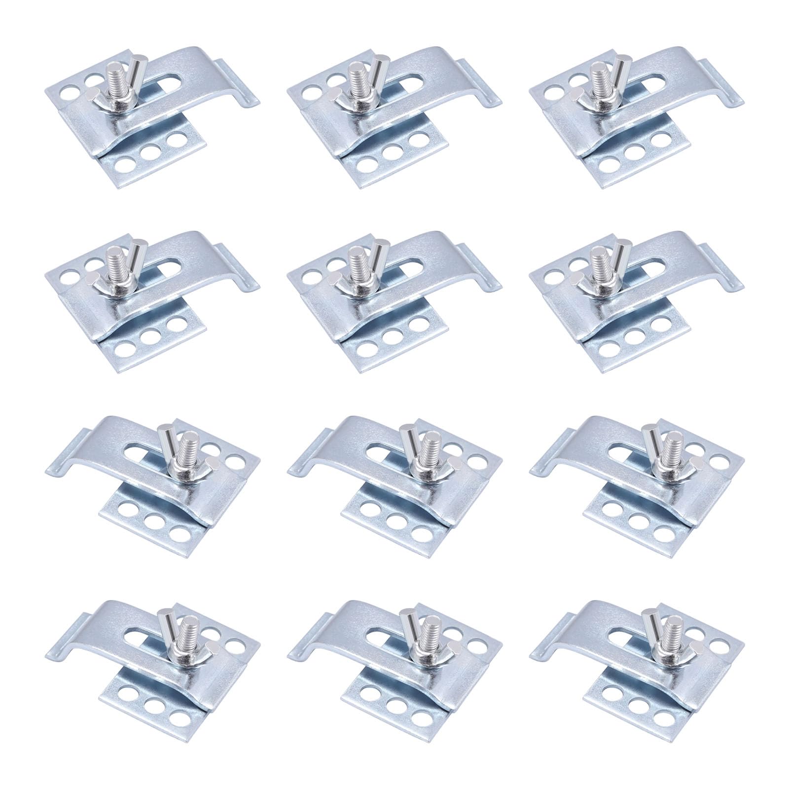 Elnwnnkc Square Bottom Fasten Professional 12 Set Steel Undermount Sink Clip Secure Fastening Hardware For Marble Countertops Kitchen Sink Fixtures