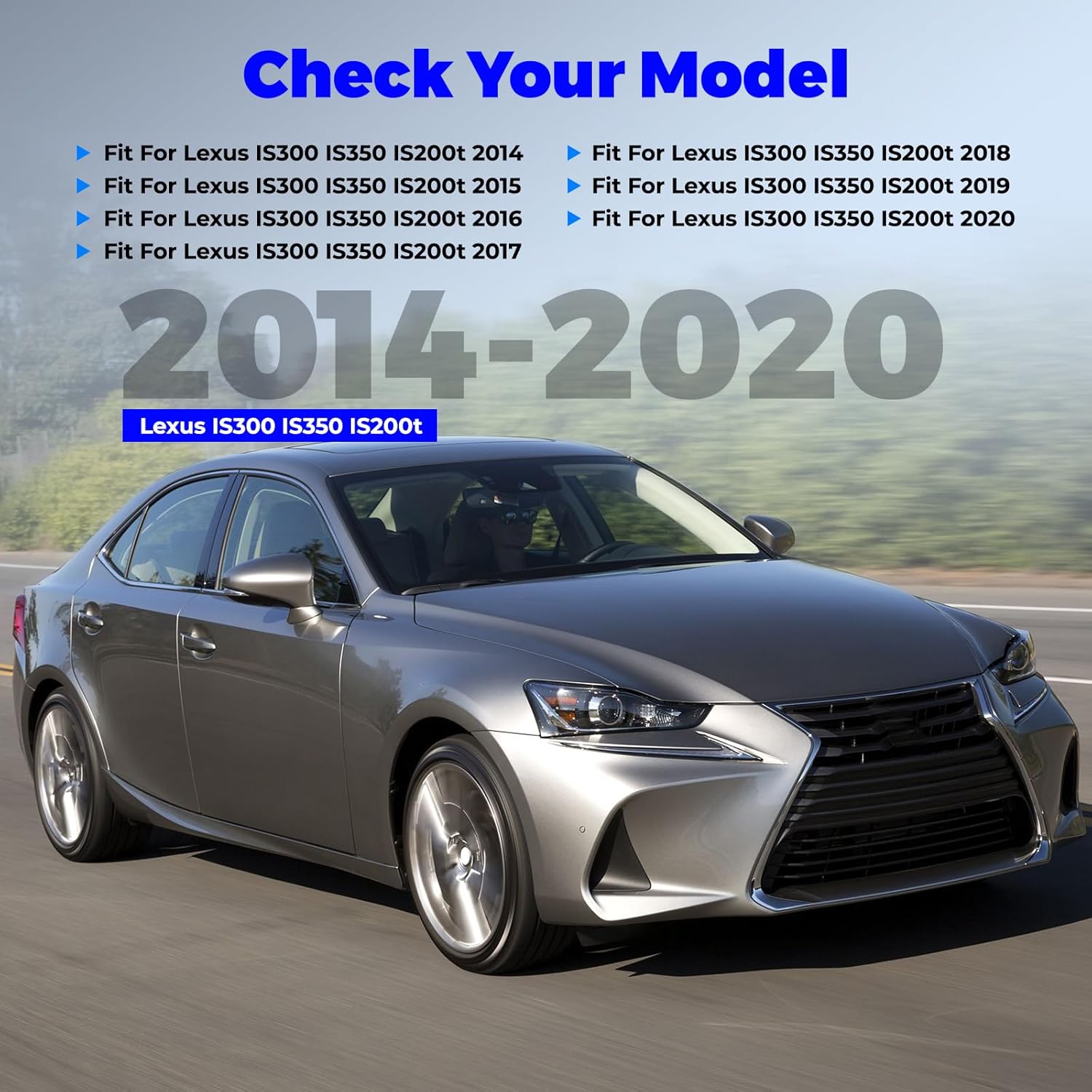 Stainless Steel Window Trim Chrome Delete for Lexus IS300 IS350 IS200t 2014-2020 Black Window Trim Blackout Kit