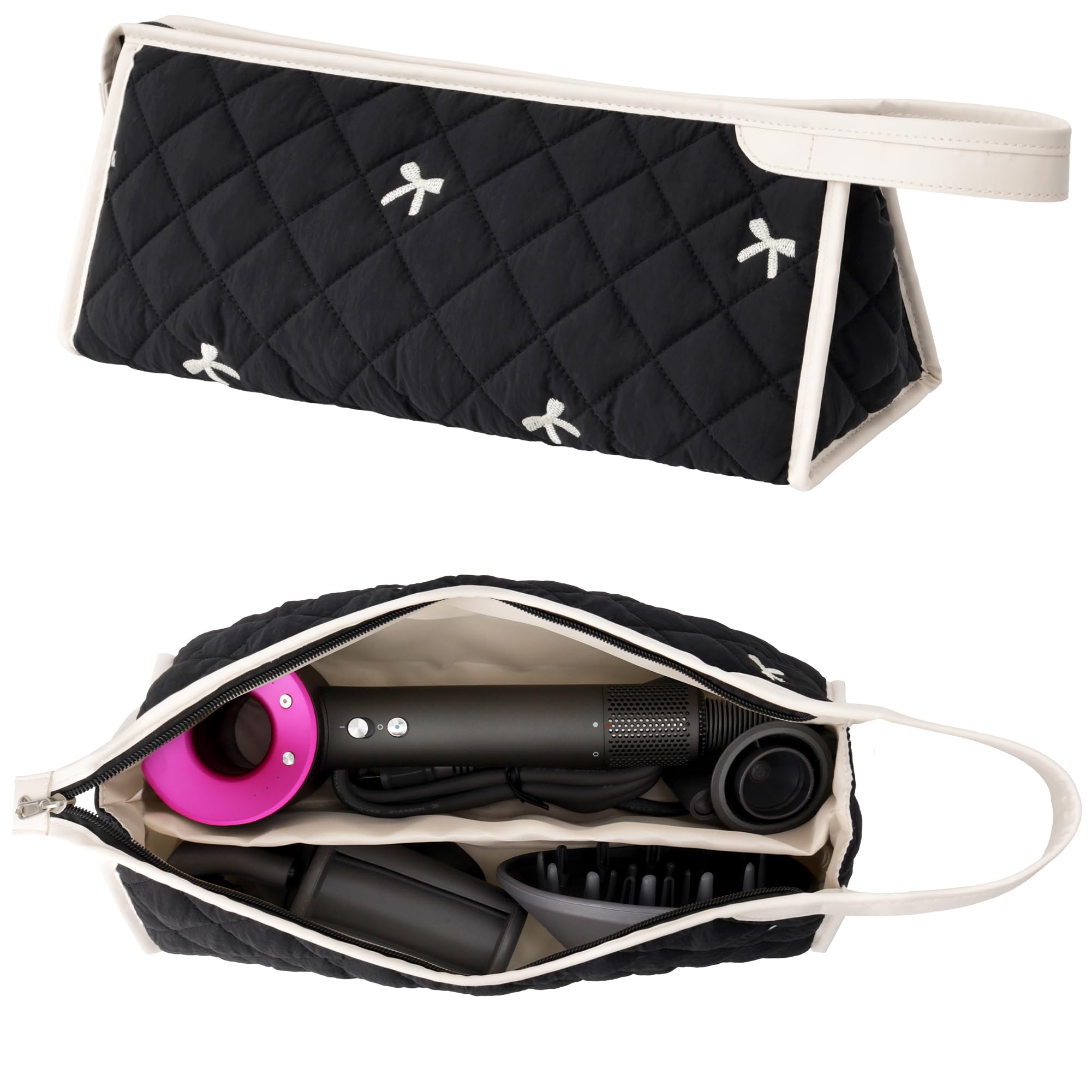 Bolsa de Almacenamiento para Secador de Pelo, Compatible con Airwrap Styler y Supersonic, Funda de Viaje para Shark Flexstyle y Accesorios, Estuche de Transporte para Rizador (Flor Rosa) — view 11