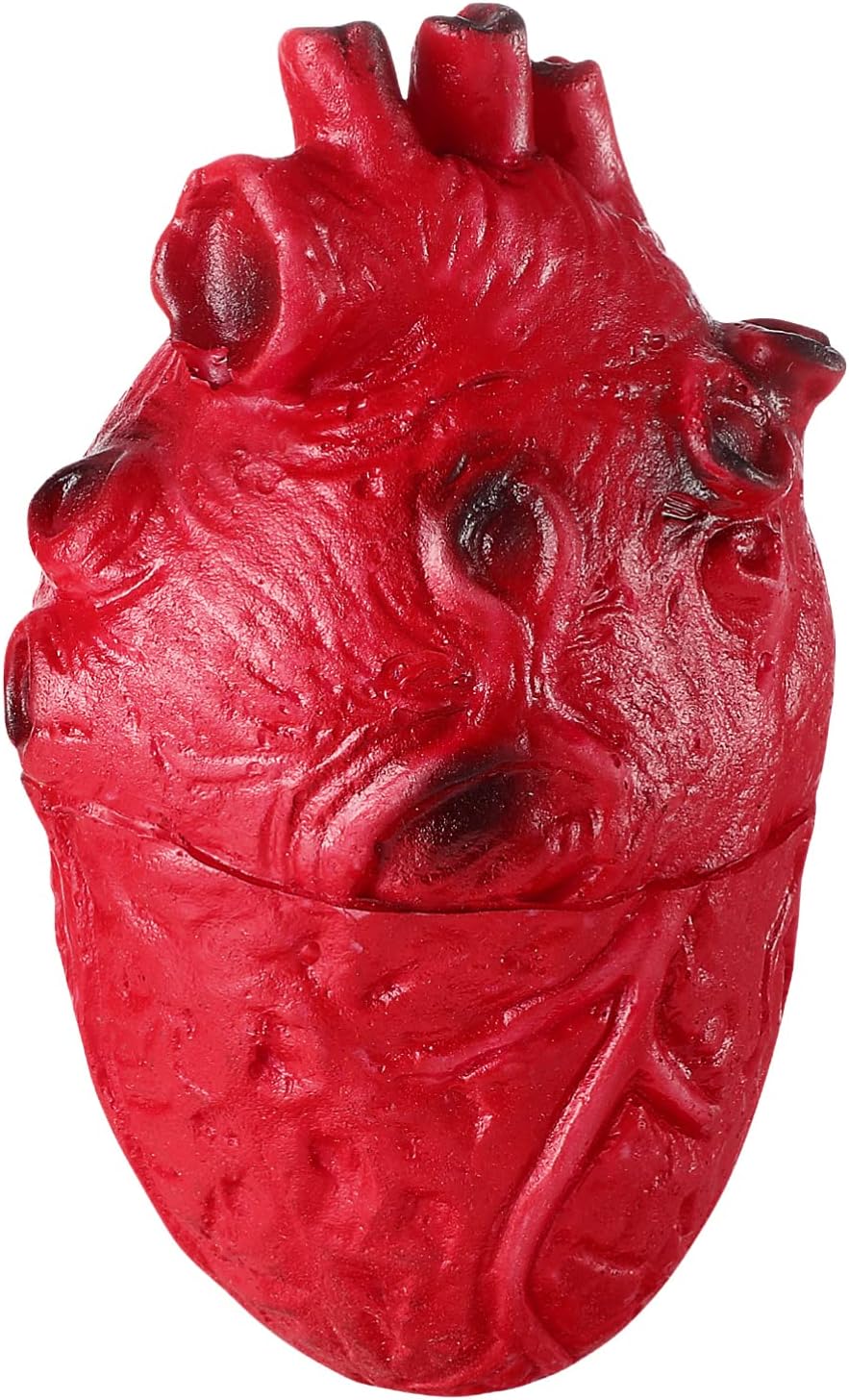 PRETYZOOM Fake Bloody Heart Halloween Decoration, Creepy Scary Organ Prop Realistic Heart Body Part for Haunted House, Zombie Party, Halloween Horror Costumes and Themed Decorations