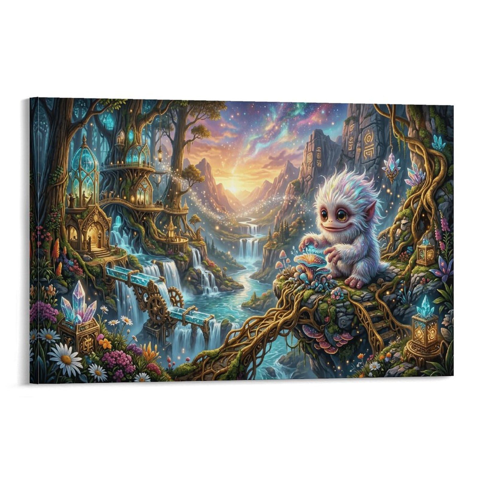 XPASHIQWC Little Creature Wall Decor Poster Crystal Treehouse Canvas Prints Picture Modern Canvas Wall Art Picture Wall Hanging for Bathroom Wall Decor 12x18inch(30x45cm)