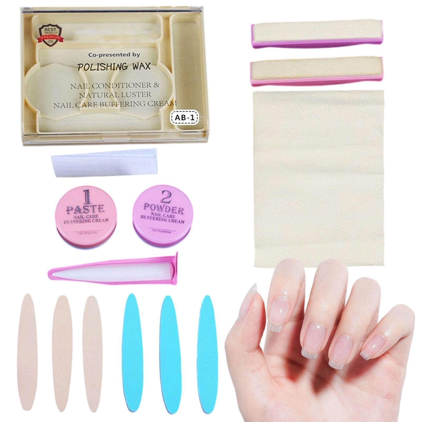 Manucure Japonaise Kit Professionnel, Kit De Manucure Japonaise Professionnel, Limes Polissoir Ongles, Réparation & Croissance Des Ongles Pour Femmes Filles Débutant Salon Mariage