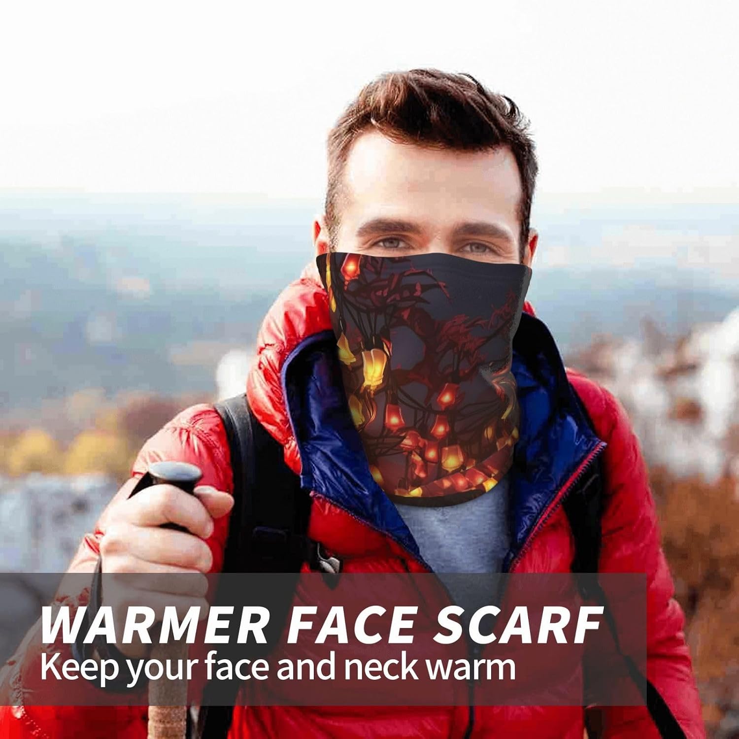 Winter Neck Warmer for Men Women, Paper lantern Neck Gaiter UV Sun Protection Face Mask Windproof Cold Weather Face Cover Thermal Ski Mask Scarf for Outdoor Sports Bandana