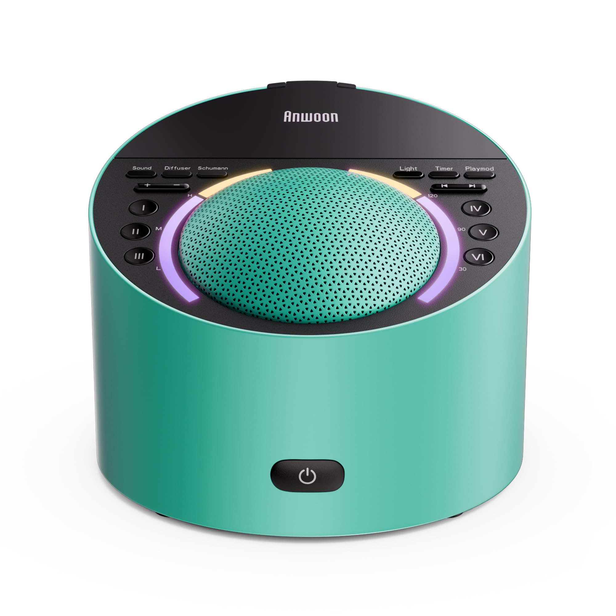 Soundmaschine mit Licht, 50+ Schlafgeräusche, schlankes Metallgehäuse, 7,6 cm Lautsprecher, ausgezeichneter natürlicher Soundeffekt, Ihre ideale Soundmaschine mit weißem Rauschen zum Schlafen