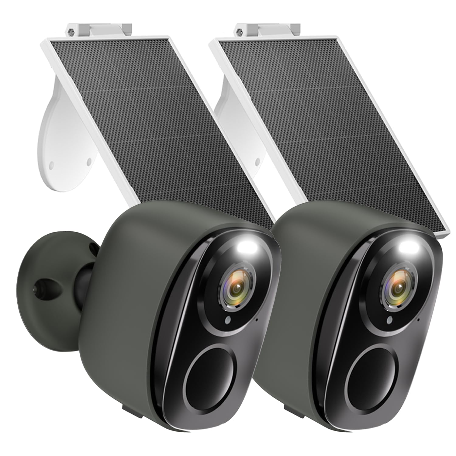 ELECCTV Telecamere di sicurezza wireless per esterni - Telecamera di sicurezza a energia solare 2K AI Rilevazione di movimento Audio Telecamera WiFi, sicurezza domestica, visione notturna a colori