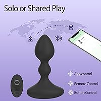 Vista 4 de Vibrador de enchufe anal con control remoto y aplicación, juguetes sexuales para hombres y mujeres, masajeador de próstata con 10 modos