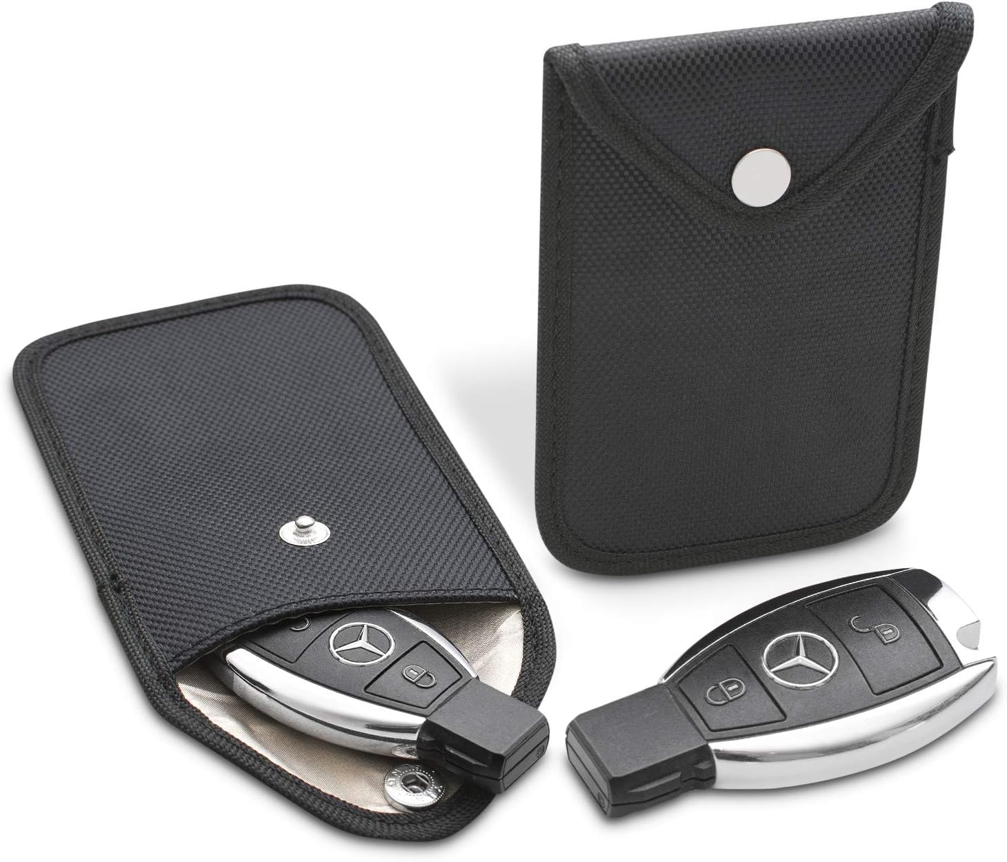 VERNON Keyless Go Protection for Car Key by Vernon™ - Premium RFID Blocker Protective Case Anti-Theft Radiation Protection Bag Key Case Remote Key Shielding + Free Card Protective Case