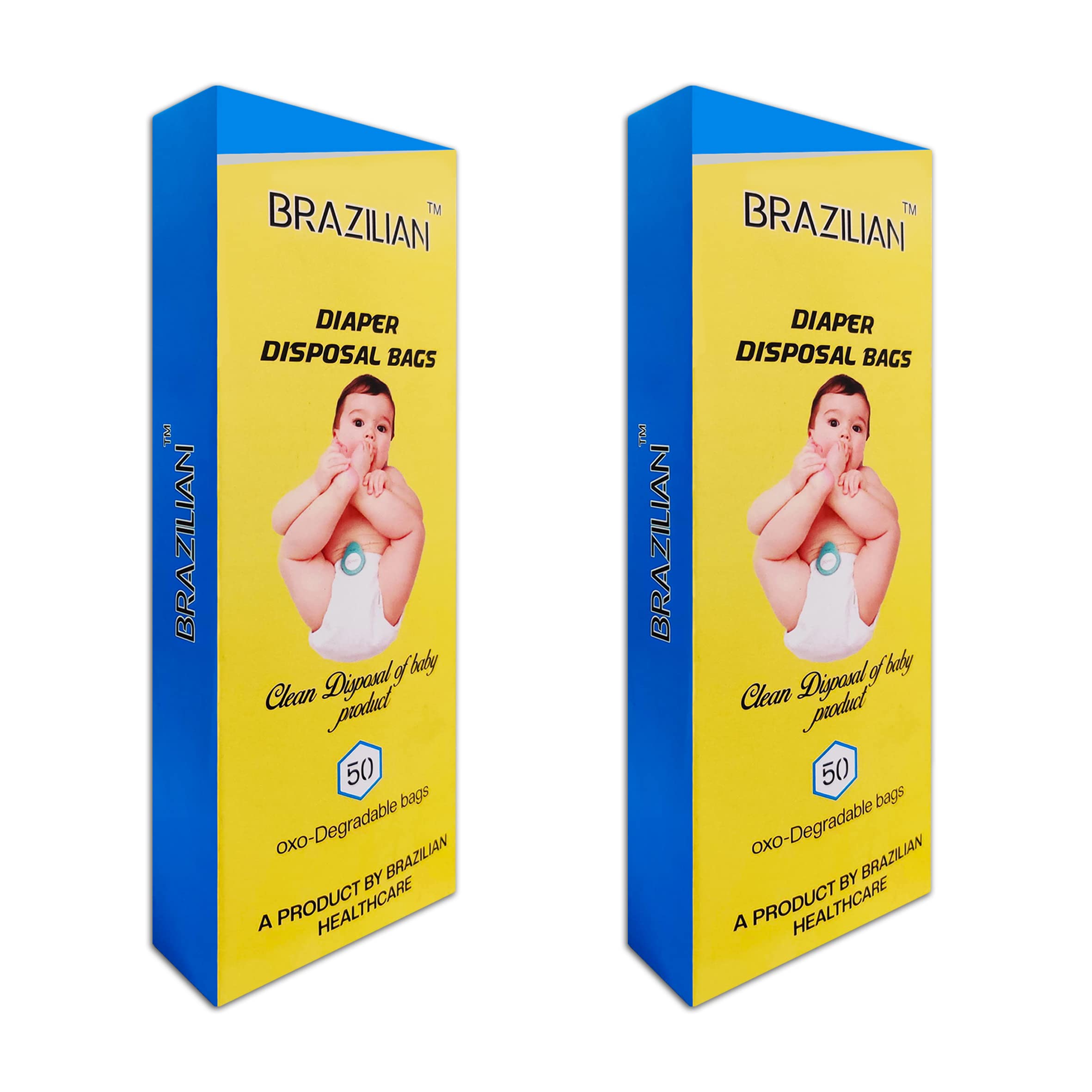 Brazilian Baby Diapers And Sanitary Disposal Bag - 50 Bags (Pack Of 2)