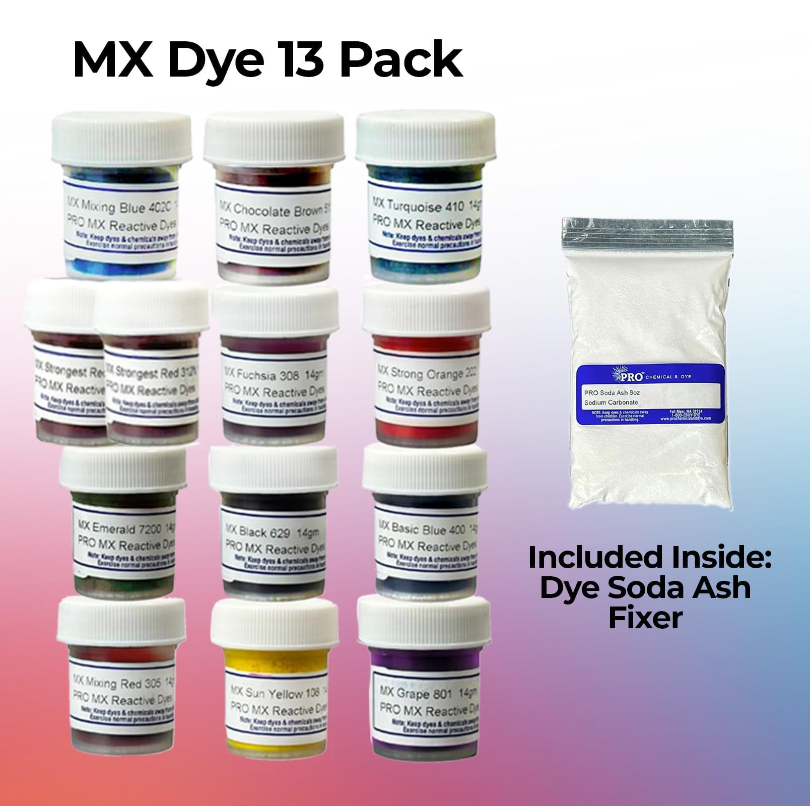 Amazon.com: PRO Fiber Reactive MX Tie Dye Kit w/ 13 Assorted Color