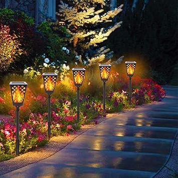 Fidrox TK-01 Solar Garden Light Scene Torch Mashaal Light Waterproof Outdoor Solar Lamp Auto On/Off Solar Lighting for Yard Garden Party and Festival Decoration (2- Warm White)