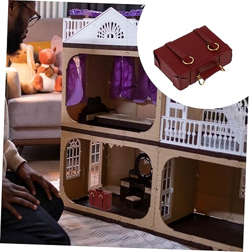 Miniatura 4 de PACKOVE Vintage Accessories Maleta Mini Viaje Maleta Miniatura Tronco Rojo Cuero Mini Casa Maleta