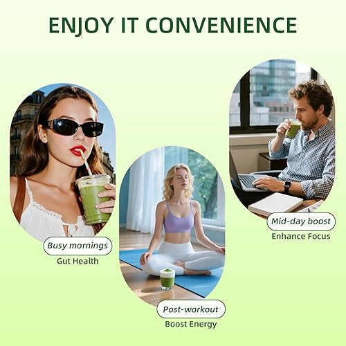 Miniatura 5 de Polvo matcha orgánico de grado ceremonial suplemento vegano superalimento para llevar, té verde a base de enzimas digestivas y apoyo energético con
