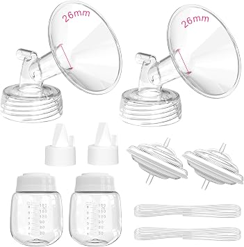 Spectra Repalcement Pump Parts for S1/S2/9 Plus/Synergy Gold, Not Original Accessories, Breast Pump Parts Include Spectra 26mm Flange/Duckbill Valve/Backflow Protector/Tubing/Bottles