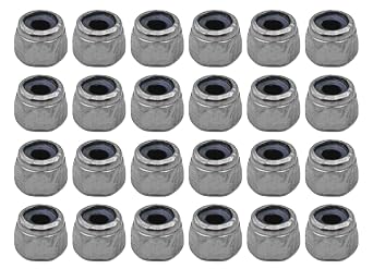 24 Pcs Fingerboard Locknuts Professional Self Lock Nuts with Nylons Insert Silver