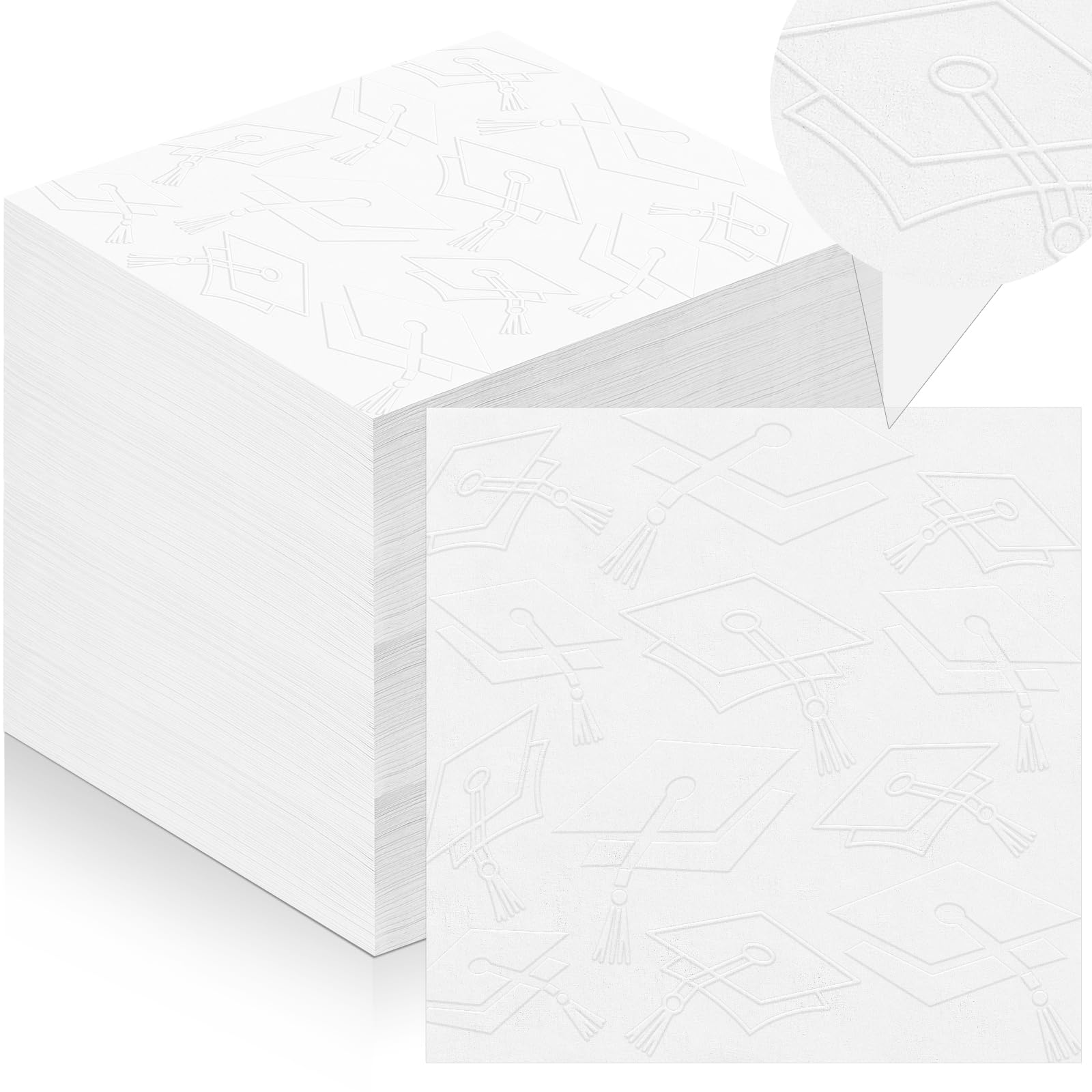 100 Pcs Graduation Paper Napkins Decorations, 2025 Disposable Graduation Cap Embossing Cocktail Napkins, Congrats Grad Hand Paper Towels for School