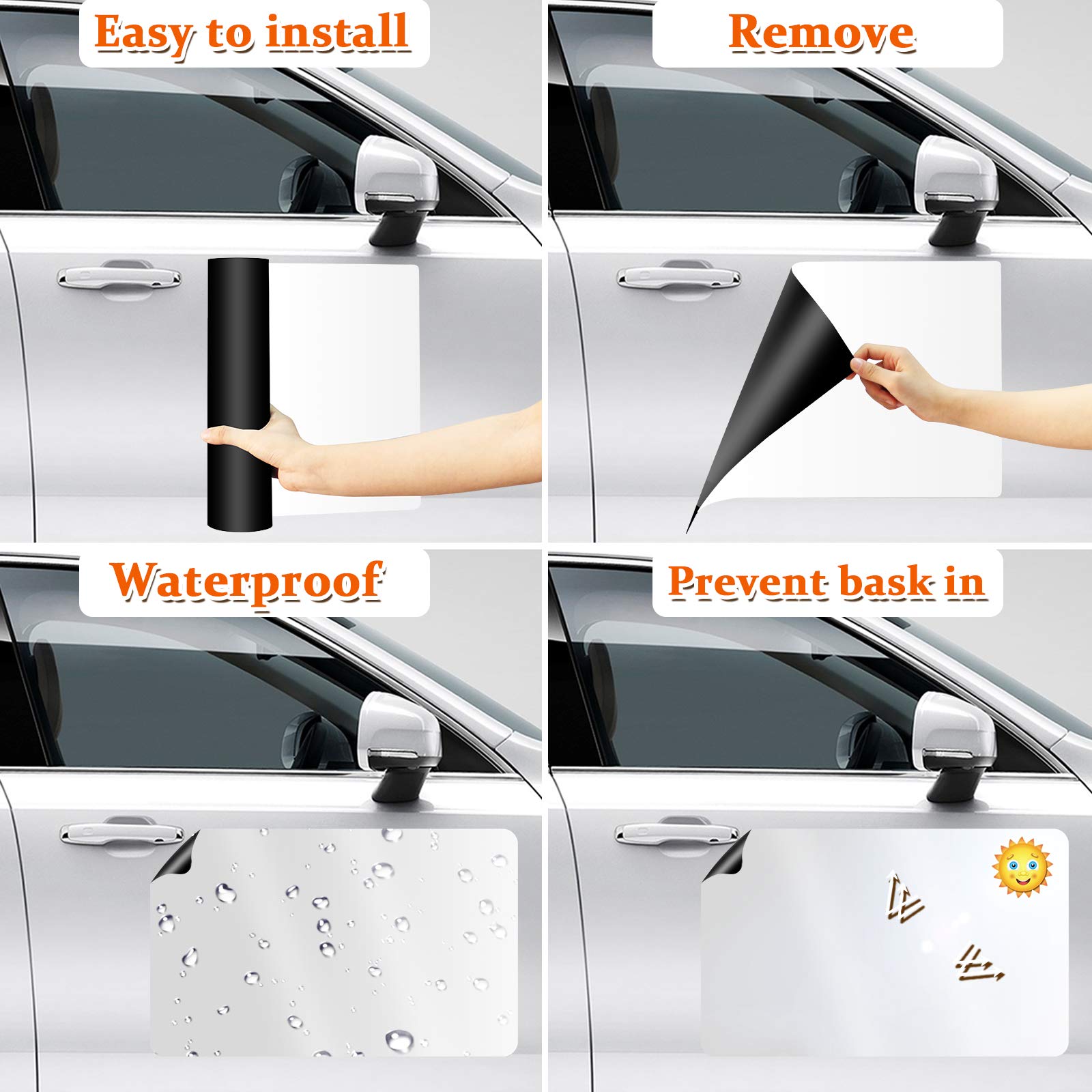 Blanko-Magnetaufkleber, abgerundete Ecken, blanko, Auto-Magnet-Set, 2 Stück, Magnetschilder für Auto, um Werbung für Geschäftsabdeckung, Firmenlogo zu verhindern, Kratzer und Dellen im Auto