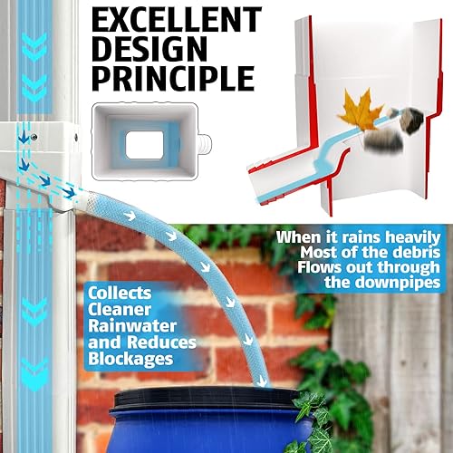 Miniatura 3 de Anivia Sistema de recolección de agua de lluvia kit de desviador de barril de lluvia para desviar agua se adapta a caño estándar de 2 x 3 pulgadas