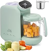 Vista 10 de Chefhandy Máquina de alimentos para bebés, vaporera y licuadora, máquina de puré con mezcla automática/manual, cesta de vapor, calentador