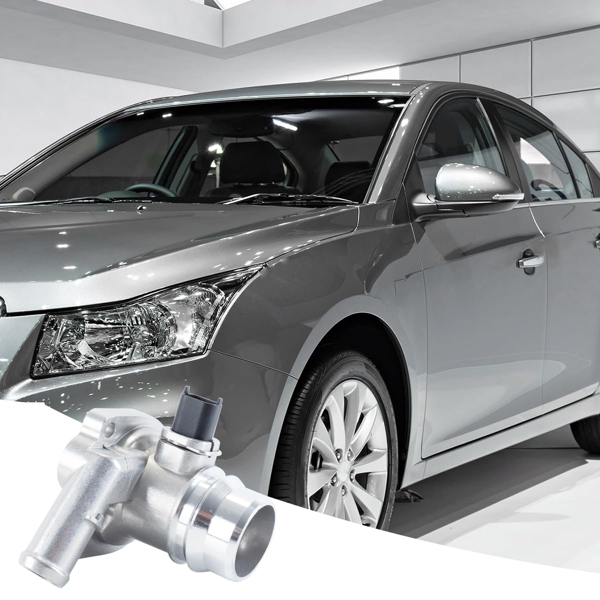 Alide Boîtier de thermostat moteur en aluminium, ensemble d'admission d'eau avec joint 25200455/55579010 pour Cruze Sonic/Encore