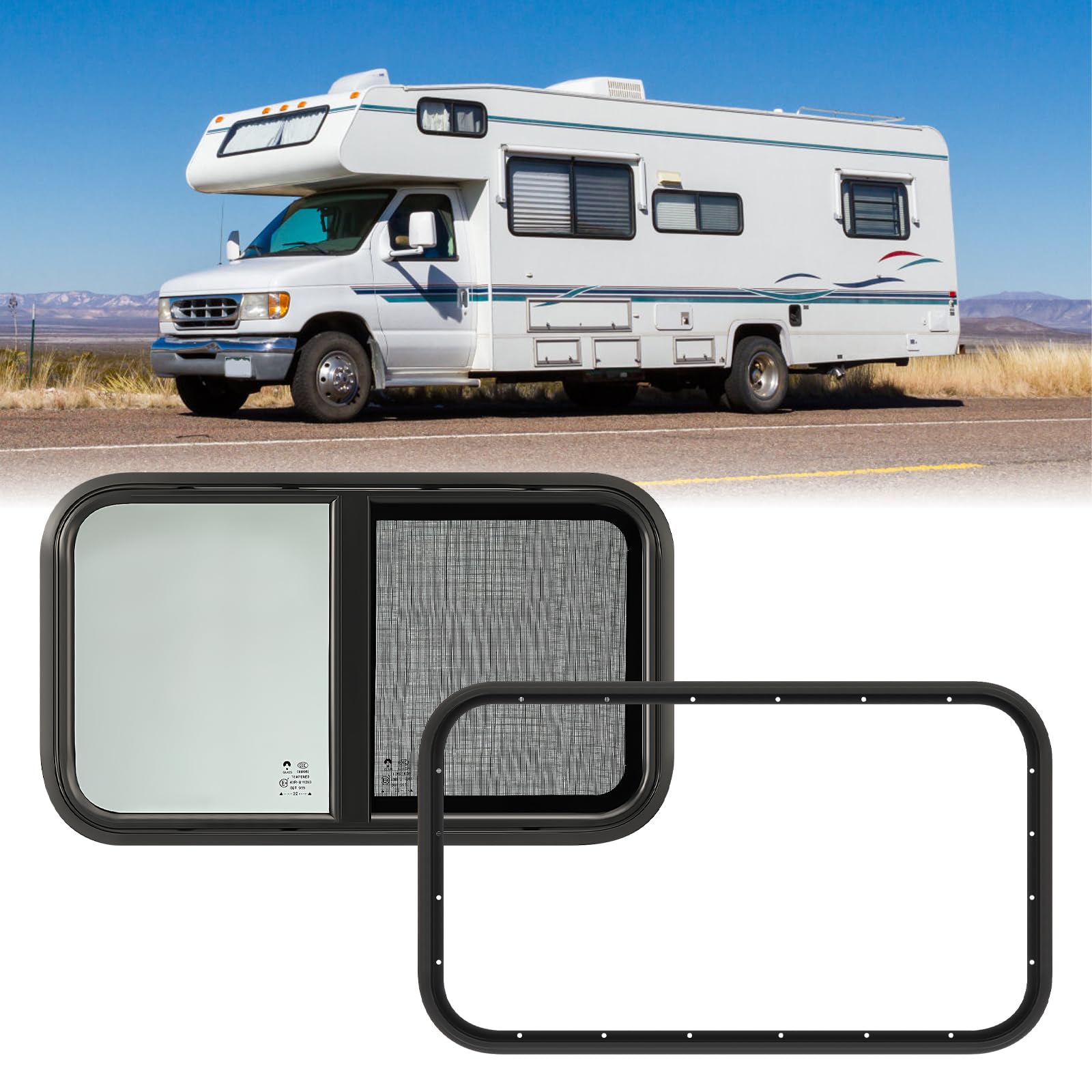 GEARMONSTER Finestra laterale per roulotte, camper per per camper, rimorchio 700 x 400 mm