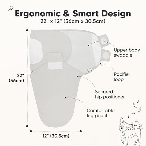 Miniatura 2 de Paquete de 3 sacos de dormir orgánicos para bebé  Saco de envolver para recién nacidos  Mantas ergonómicas para bebés de 0 a 3 meses  Saco de dormir