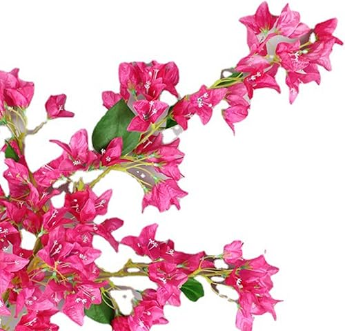 Miniatura 7 de Flores de rosas artificiales, 47.2 pulgadas, flores artificiales de seda de buganvilla, ramas de árbol, guirnaldas de flores de seda de buganvilla