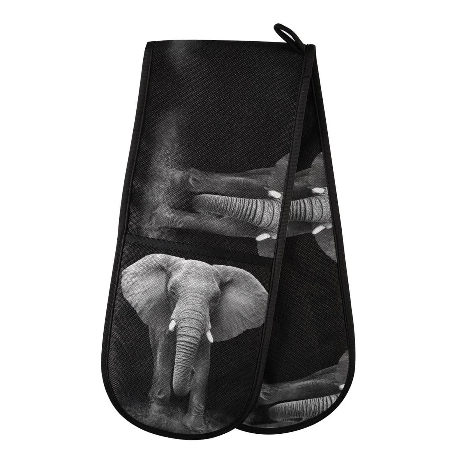 Double Oven Glove 3D Animal Elephant Heat Resistant Double Ovens Mitt Modern Cooking Gloves Potholders