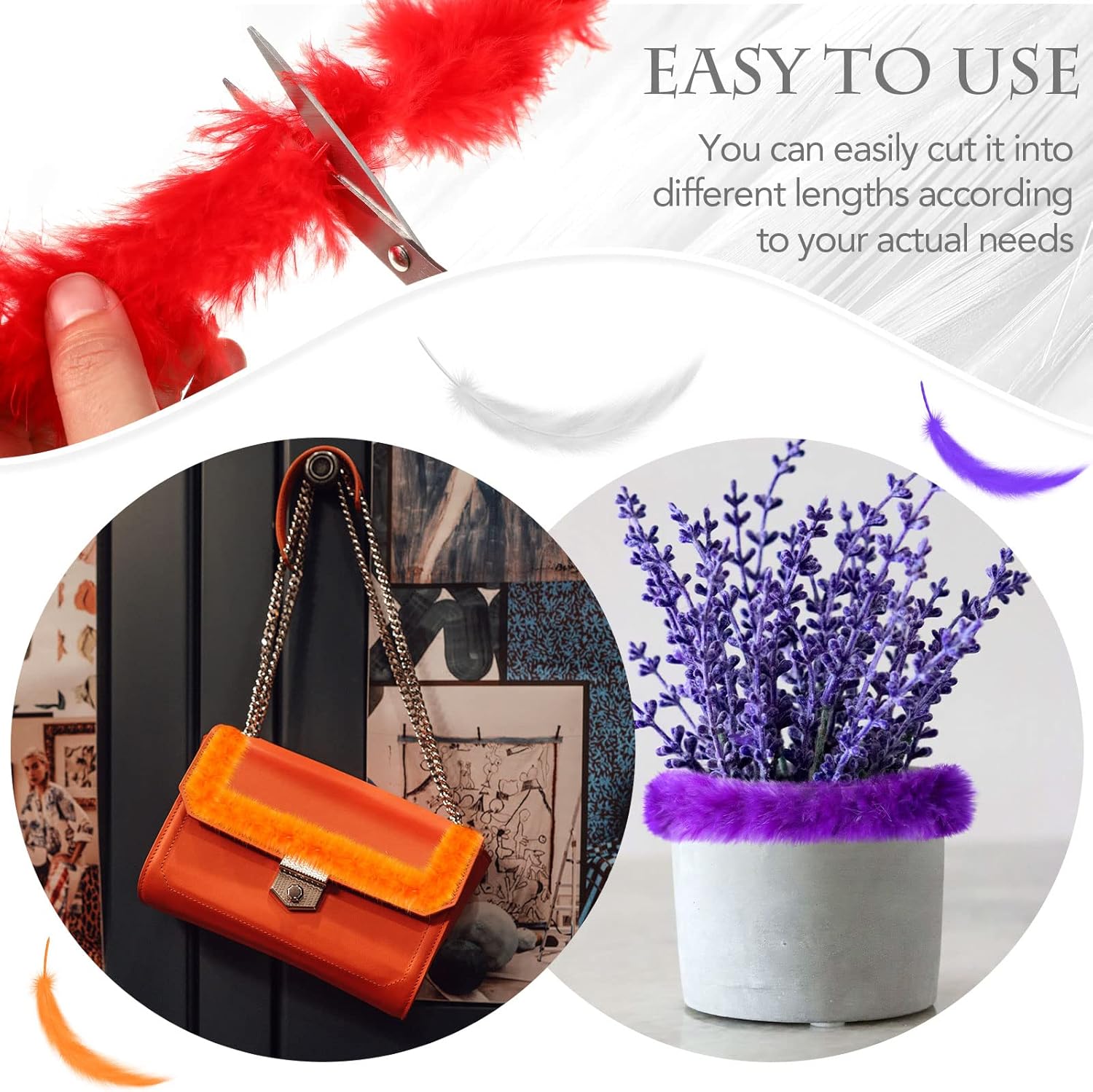 Batiyeer 24 Pcs Colorful Feathers Boas Party Pack, 6.6 Feet Rainbow Feather Scarf for Unisex Women Party Decorations - Image 3