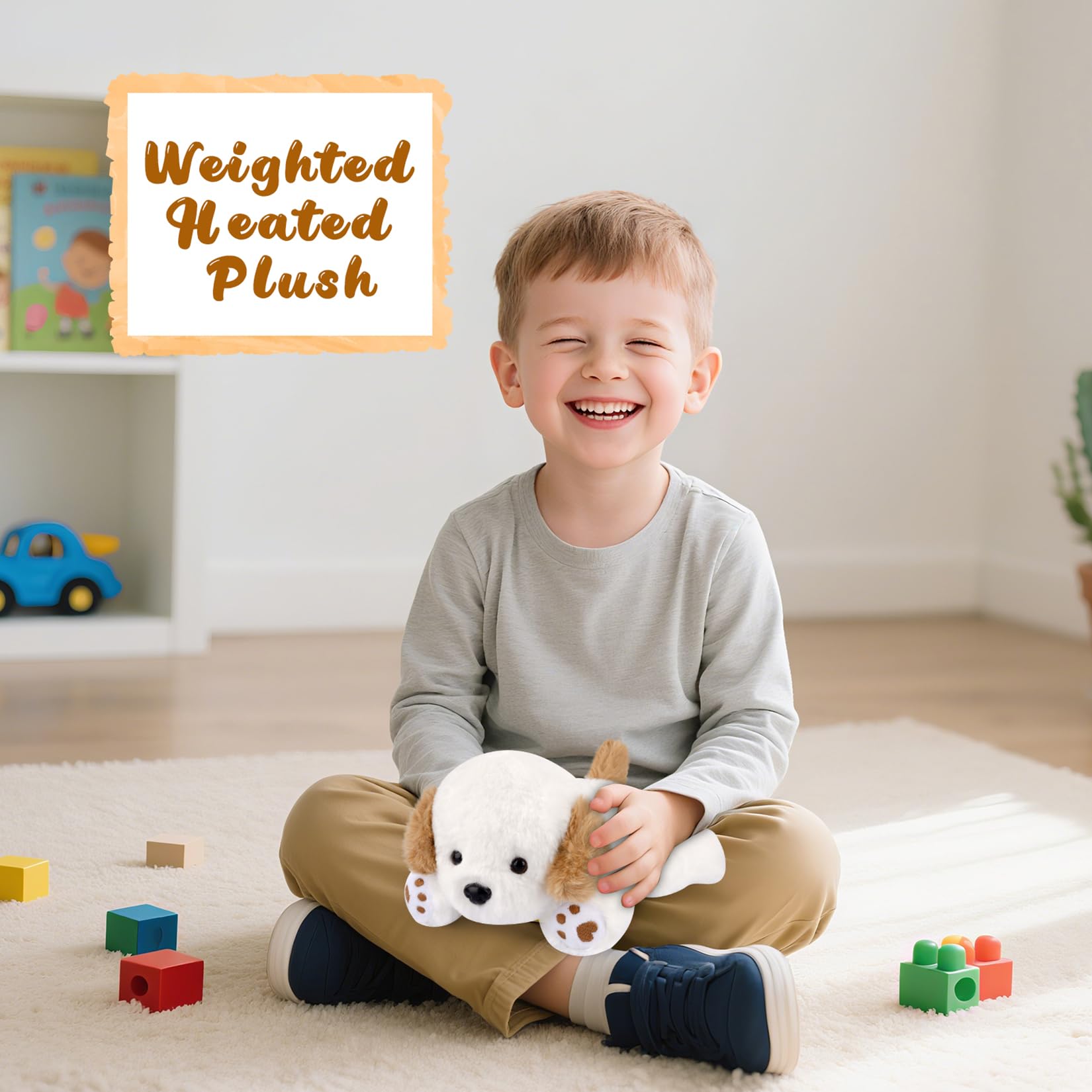 MUFEIRUO White Dog Stuffed Animals,10 in White Dog Plush Stuffed Animals,Heatable Puppy Plushie Doll Toys,Microwavable Plushie for Boys Girls - Image 2