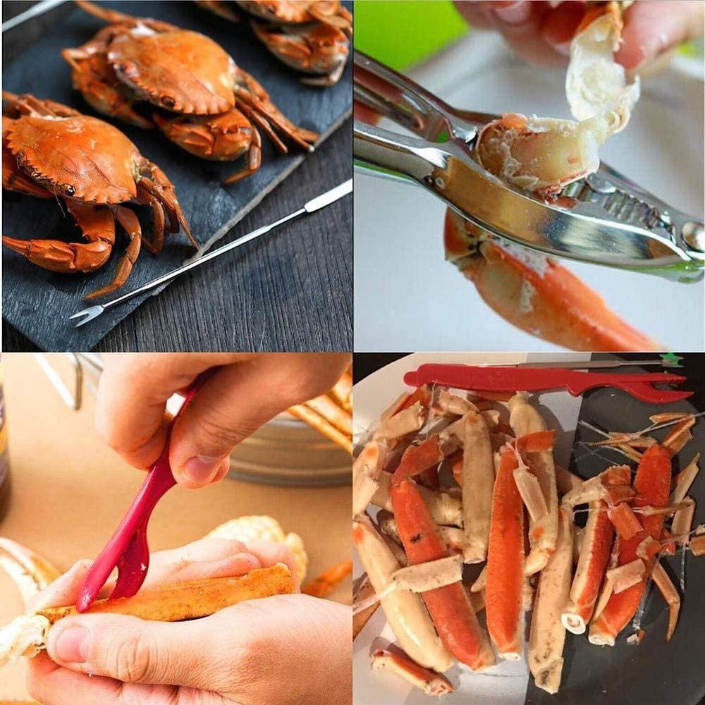 Haofy Kreeft Crackers, Zeevruchten Gereedschap Set met Krabklauw Crackers en Kreeft Vorken, Roestvrij Staal Kreeft Krab Cracker Shell Claw Zeevruchten Vorken Noten Opener Keuken Gadgets