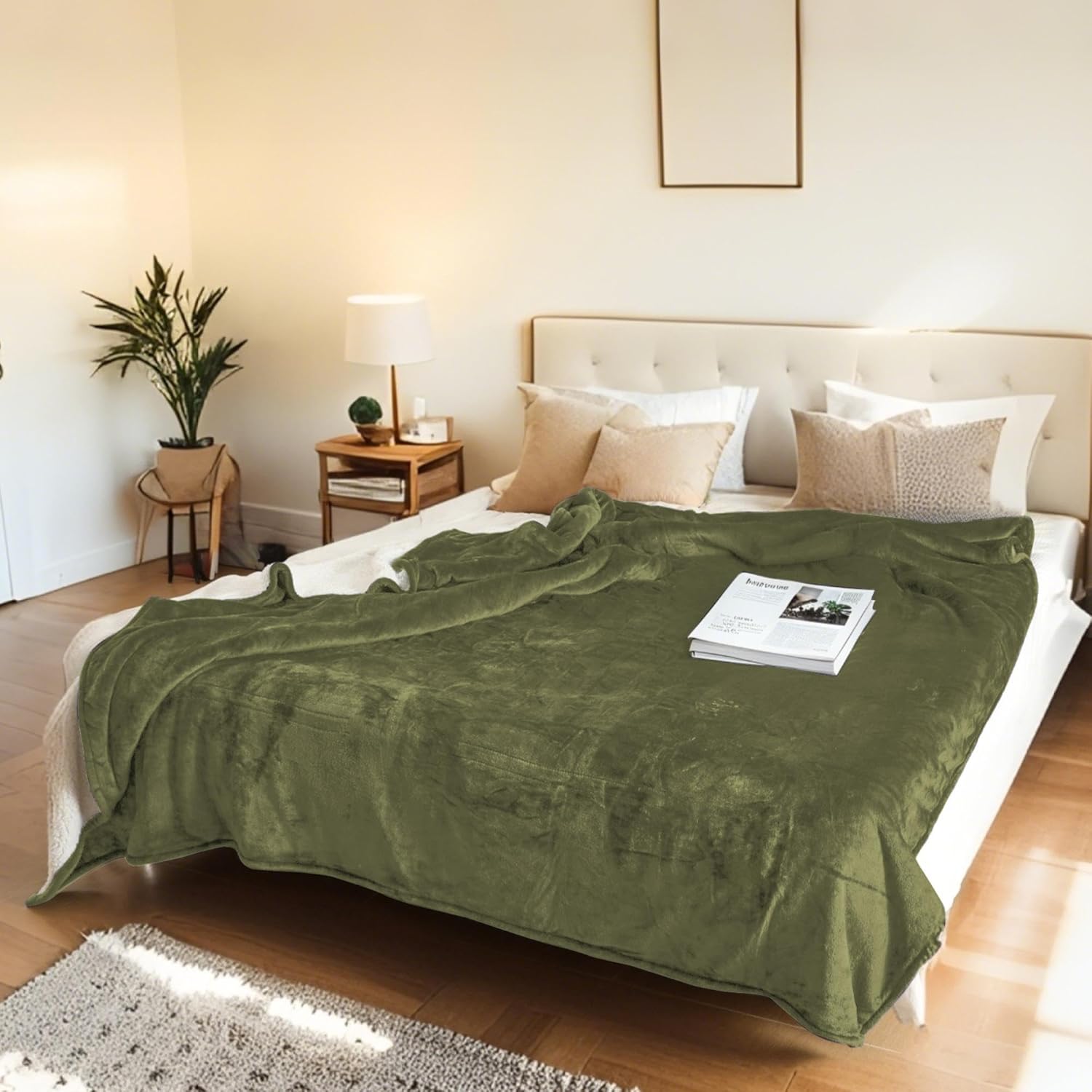 Electric Heated Blanket Full Size 72"x84" - Microplush & Sherpa Fabric Dual-Sided, 6 Heat Settings & 1-10 Hours Auto Off , Cozy Warming Throw for Home, Office, or Bed, Machine Washable, Olive Green - Image 7