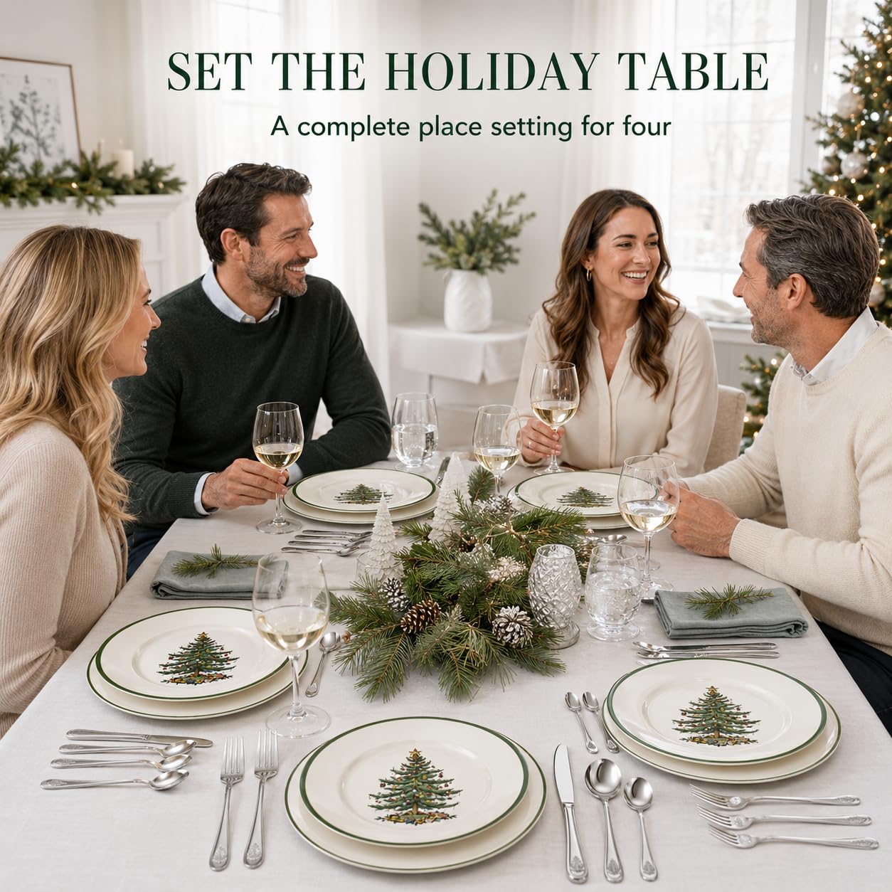 スポード　クリスマスツリー　サービングカラトリーセット Amazon.com | Spode Christmas Tree 20-Piece Stainless Steel