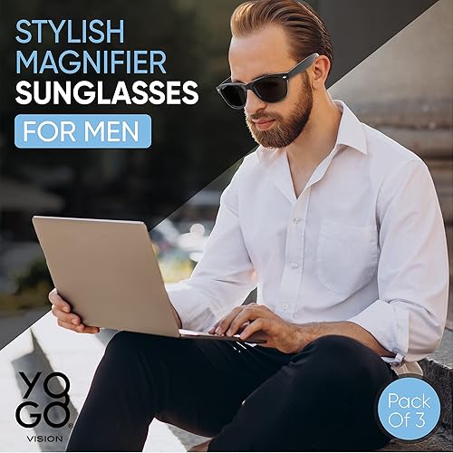 Miniatura 2 de Yogo Vision Reader Sunglasses for Women and Men, UV400 Tinted Reading Sunglasses 3-Pk