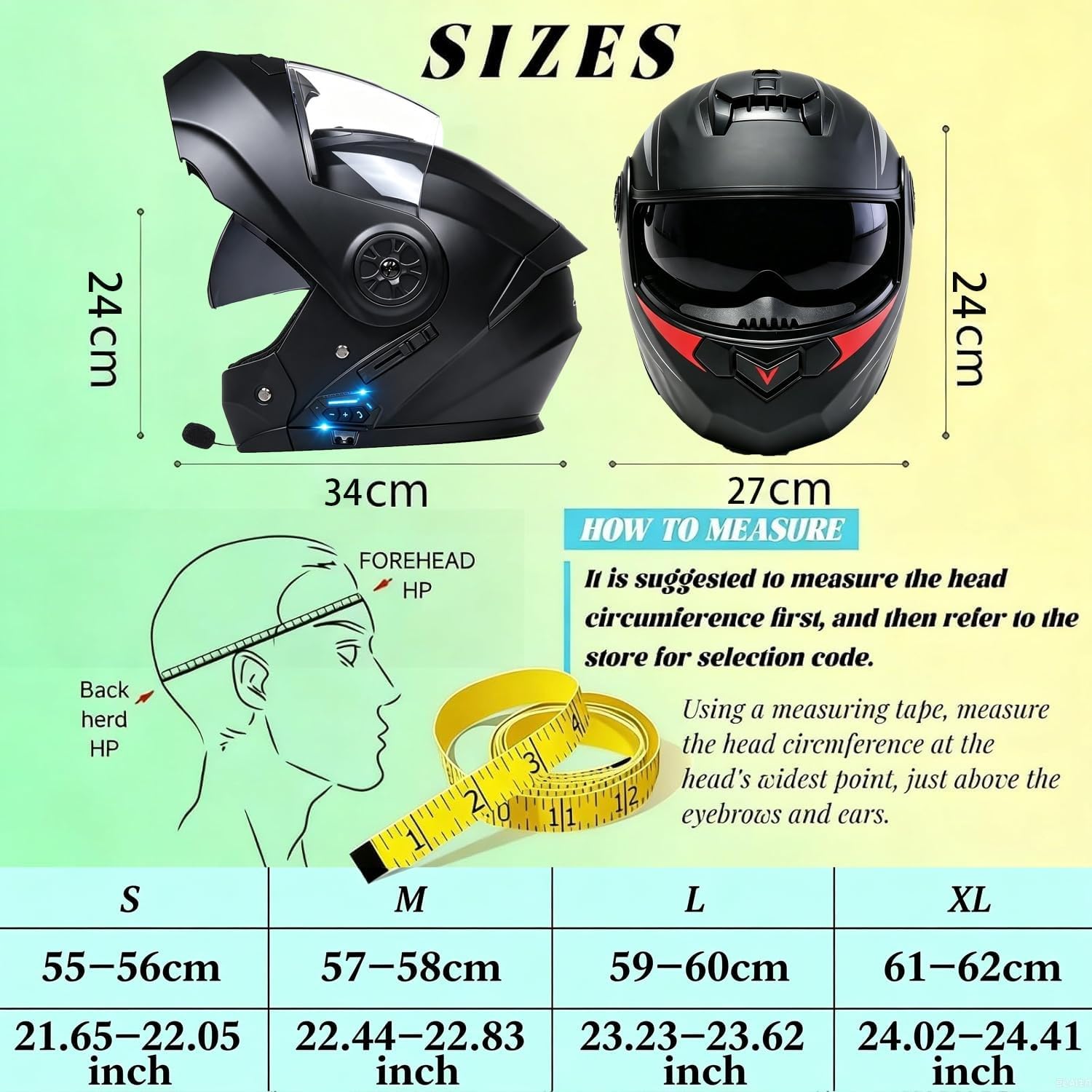 Casque Moto Modulable Bluetooth Homologué ECE, Casque Flip Up avec Double Visière Et Intercom Intégré, Casque Moto Adulte pour Homme Femme B,Large