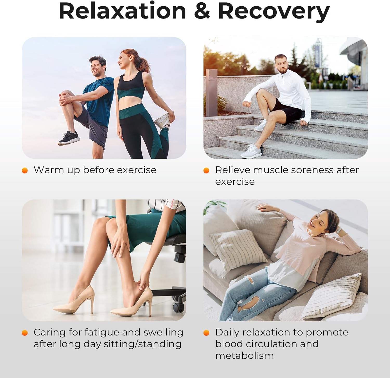 Nekteck Leg Compression Massager with Heat Leg Massager for Circulation and Pain Relief, Air Compression Boot Massage Tool with 2 Heats 6 Modes 6 Intensities, Relaxation Tool for Men Women - Image 7