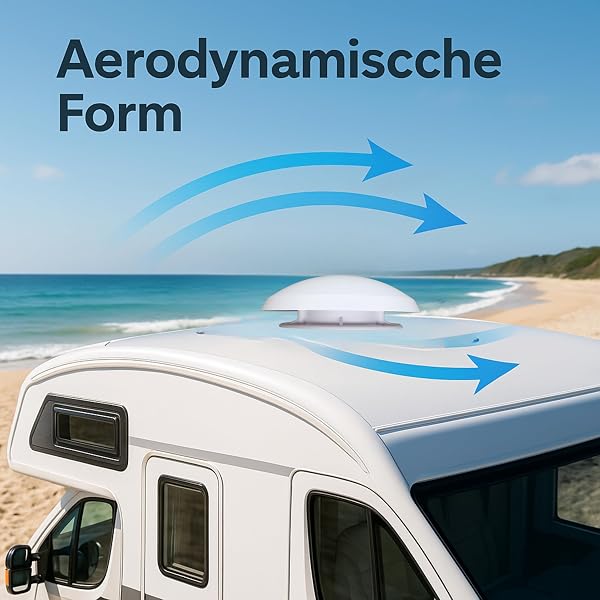 Ventilateur de toit champignon pour camping-car - Aération forcée, moustiquaire, aérodynamique, résistant aux intempéries et durable - 5