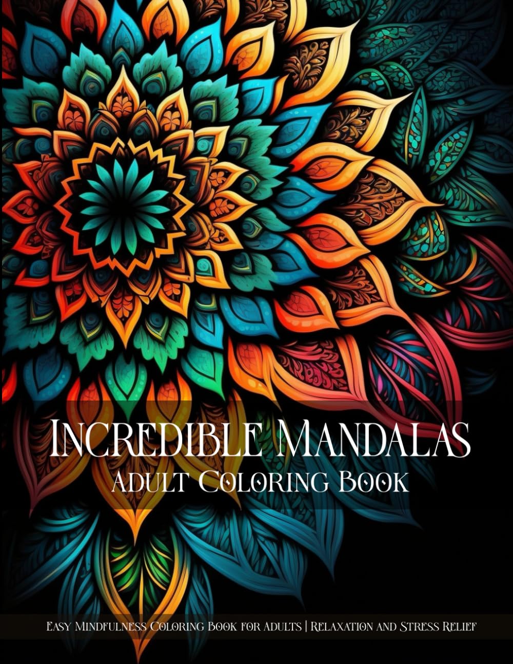 Incredible Mandalas | An Easy Mandala Coloring Book for Adults for Relaxation and Stress Relief