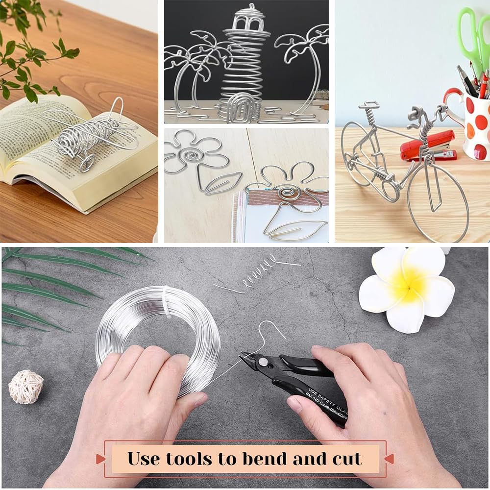 Filo In Alluminio Argento 1mm X 40m - Per Fai Da Te, Gioielli, Artigianato E Sculture - Morbido E Pieghevole - Foto 12