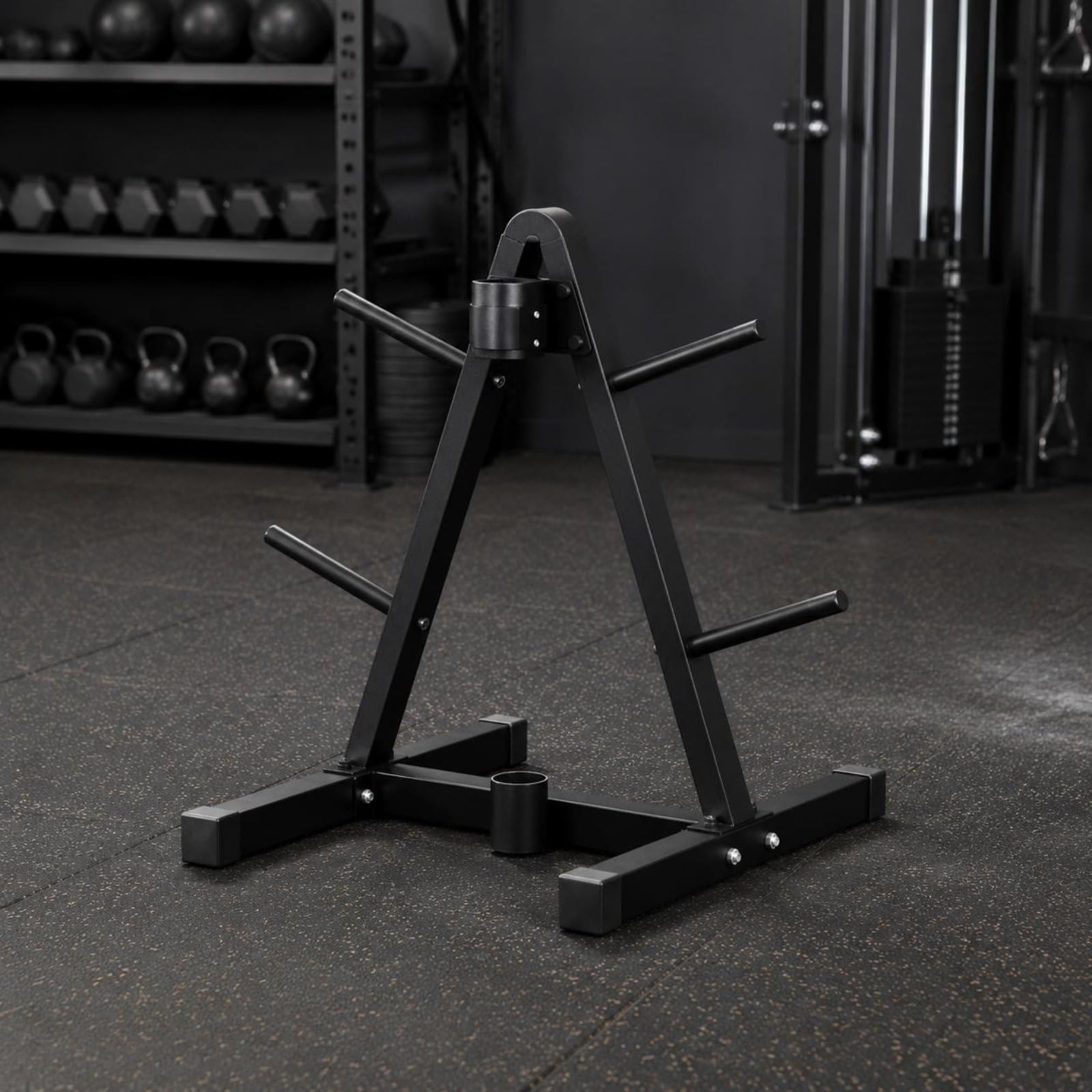 Barbell Storage Rack Soporte para Barra Estante de Discos Organizador de Pesas Bastidor Vertical con Varios Brazos Ahorro de Suelo en Acero Adecuado