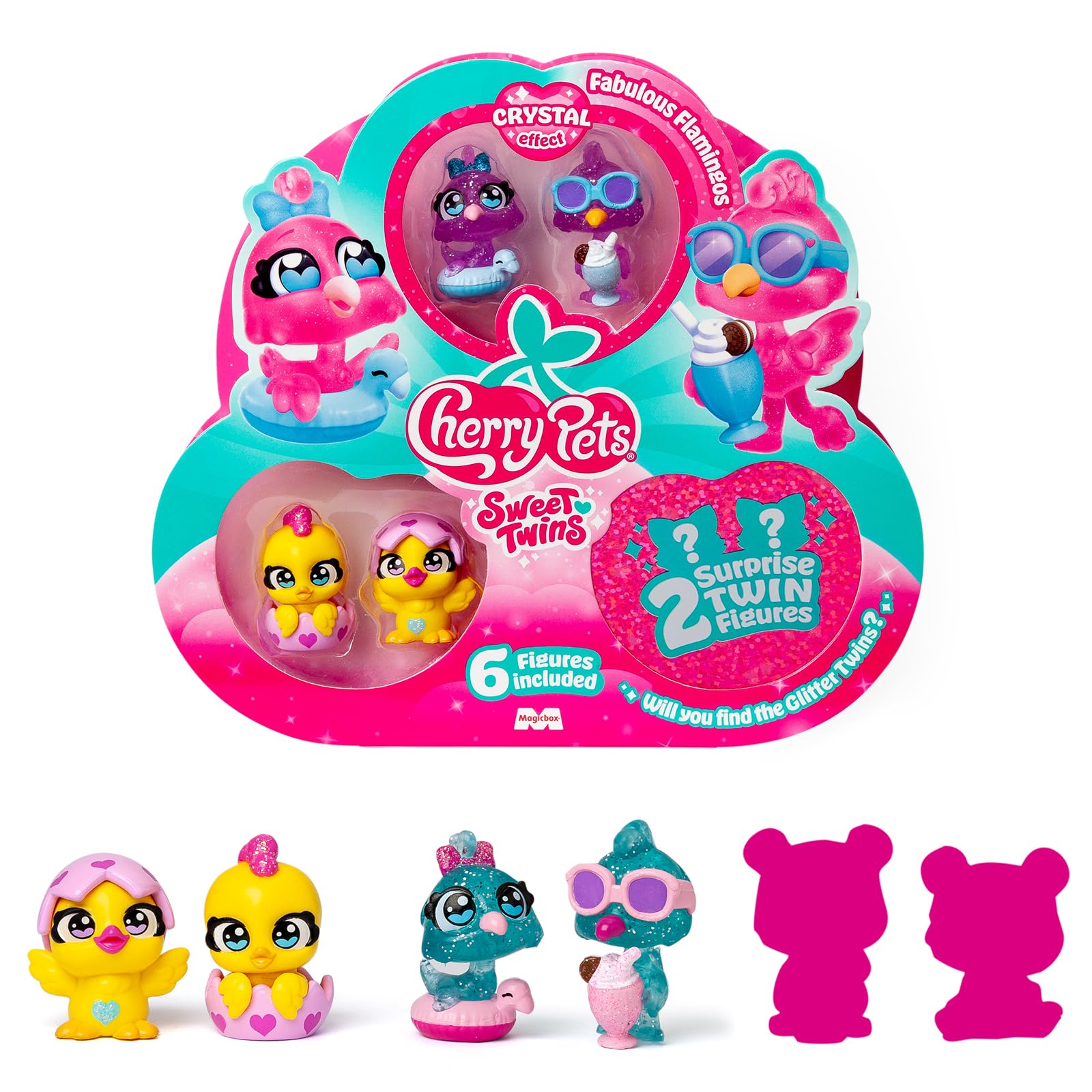 Cherry Pets Sweet Twins Series – Multipack Stylish Poodles. Incluye 6 Figuras coleccionables (2 con Efecto Cristal y Glitter + 2 Sorpresa). Pack 4 de 4 — view 12