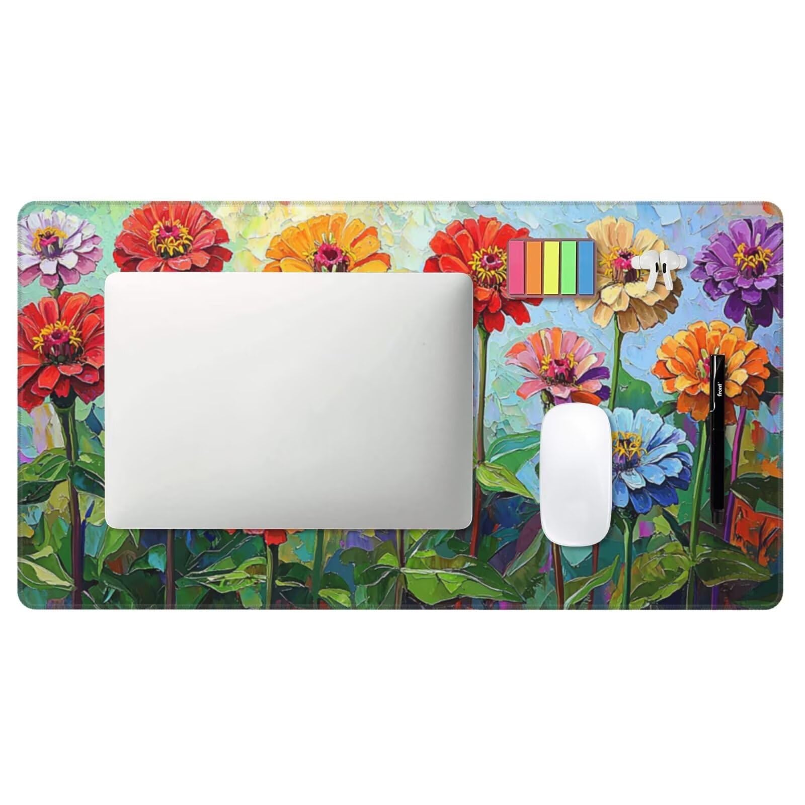 Podkładka pod mysz, gamingowa podkładka pod mysz, kolor kwiatowy, podkładka na biurko, duża, XXL, 160 x 80 x 0,3 cm, antypoślizgowa gumowa podstawa, zoptymalizowana pod czujniki gier, rozszerzona