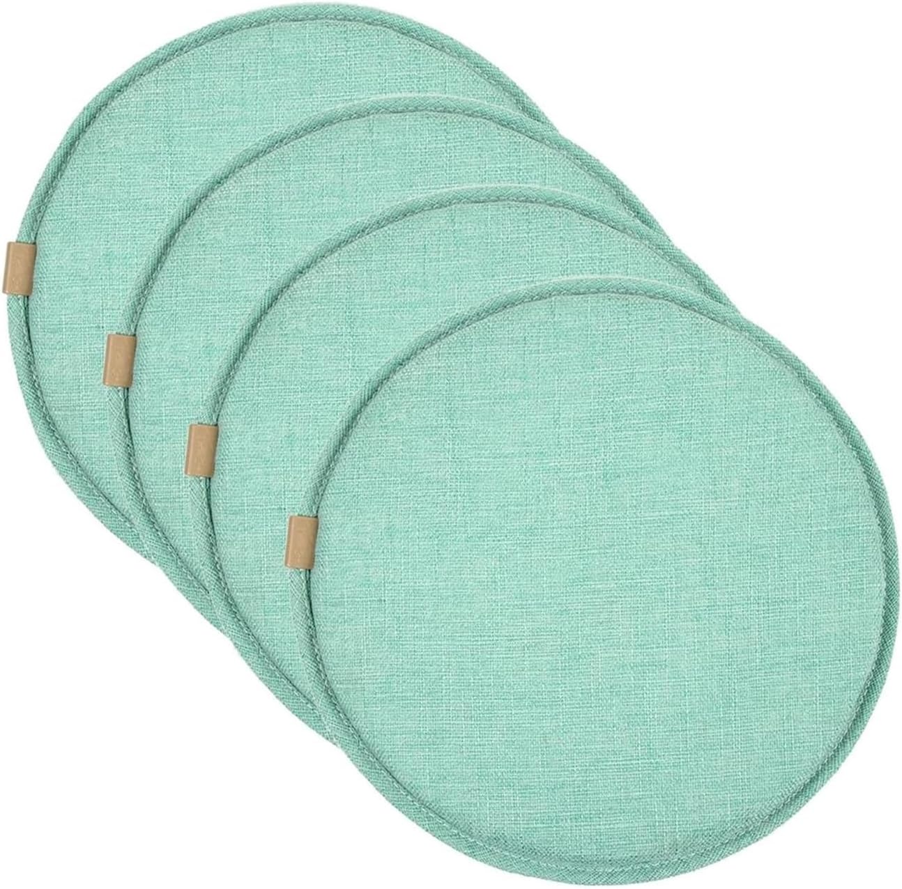 Set of 2/4/6 Round Chair Pads, Non-Slip Comfortable Seat Cushions, Memory Foam Chair Cushions for Dining Kitchen Bistro Bar Patio Garden Porch Lawn(F,4pcs 33cm/13inch)