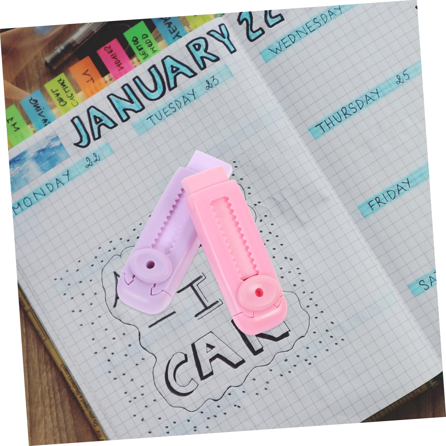 Uonlytech 32pièces Gommes Rétractables Colorées Erasers Portables Pour Étudiants Fournitures Scolaires Pratiques Pour Examens Et Tests