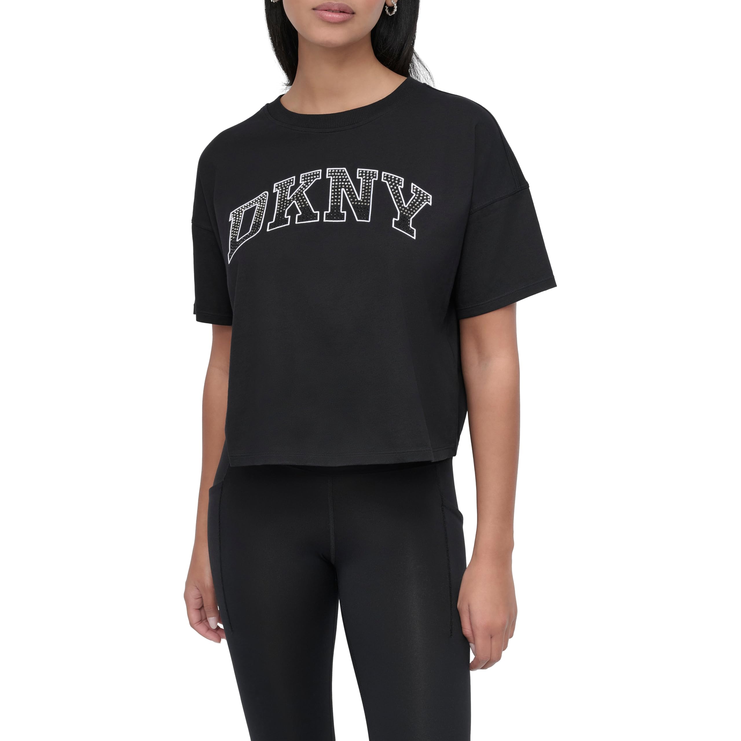 DKNY Women's Logo Soft Cropped Tee