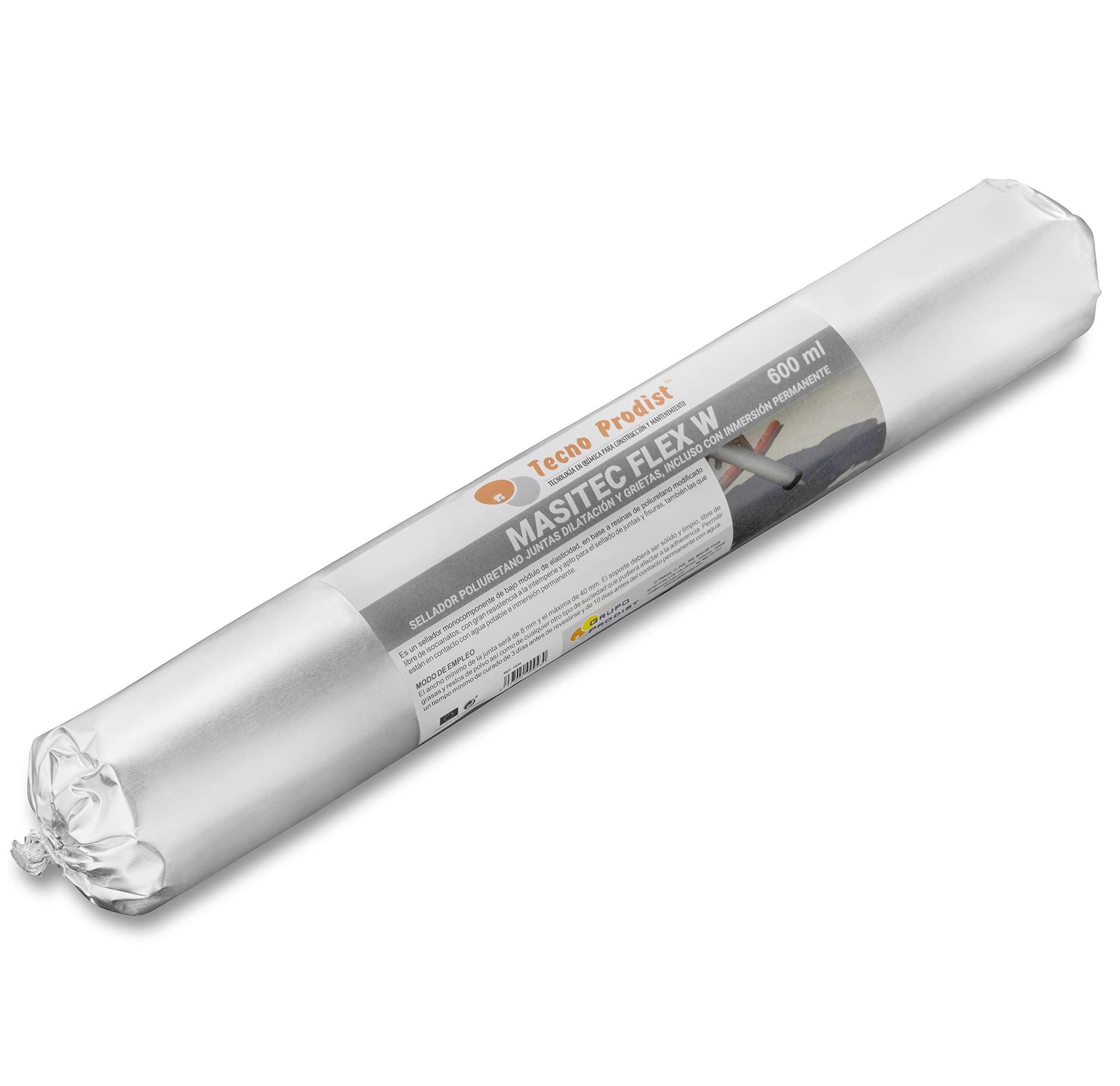 Tecno Prodist MASITEC FLEX W 600ml Stucco riempifughe per Giunti di dilatazione e fessure - Sigillante poliuretanico, anche sott'acqua – Stucco colla elastomerico poliuretanico - Colore grigio
