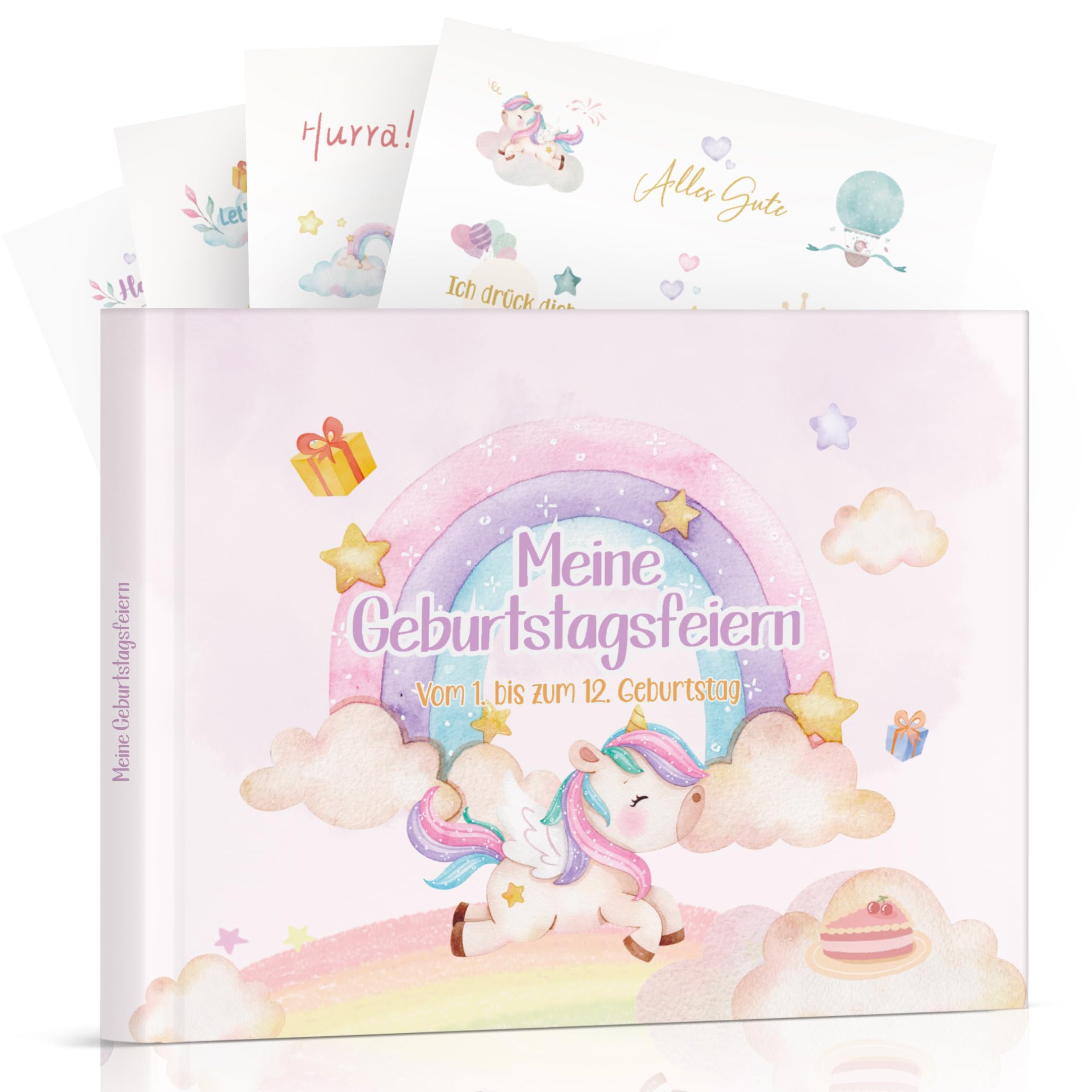 Geburtstagsbuch für Mädchen mit Stickern | Erinnerungsalbum von 1 bis 12 Jahren | Mein Kindergeburtstag zum Ausfüllen & Gestalten | Geschenkidee für Mädchen | Fotobuch mit Platz für Fotos & Erinnerung